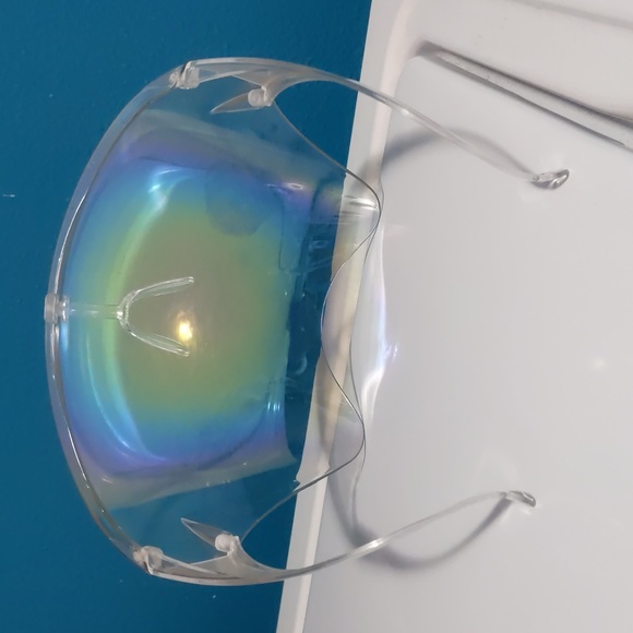 Burning Man Trippy Iridescent Face shield mask Protects Against Wind and Dust - Picture 3 of 6